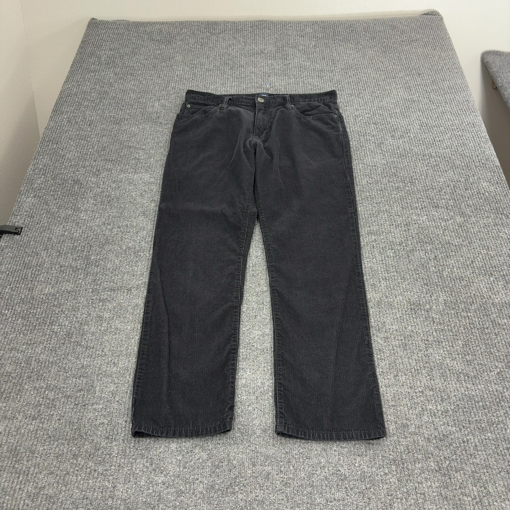 Gap Pants Mens 34/30 Black Cotton Corduroy Straight Casual Workwear